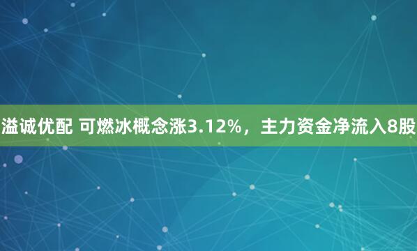 溢诚优配 可燃冰概念涨3.12%，主力资金净流入8股